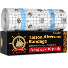 AZEN Tattoo Aftercare Bandage, 8"x 10 Yard, Waterproof C-8"x10y