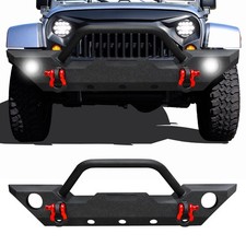 Front Bumper Wwinch Plate D-rings Receiver For 2007- 2018 Jeep Wrangler Jk