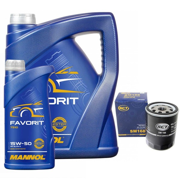 MotoröL Set 15W50 API Sl/ CF-4 6 Liter + ÖLfilter FüR Mitsubishi Colt VI Smart-image