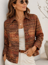 Coldwater Creek XL Tapestry Jacket Sz XL Southwestern Boho Button Front Shacket