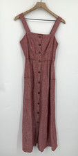 Rachel Zoe Dress Womens 2 Red 100% Linen Maxi Long Beach Vacation Resort