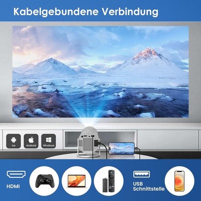 Mini Smart Beamer 4K Full HD 1080P 180° Dreh portable Projector Videoprojektor~
