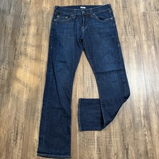 True Religion Men's Ricky Relaxed Straight Blue Jeans Mid Rise Dark Wash 32X31
