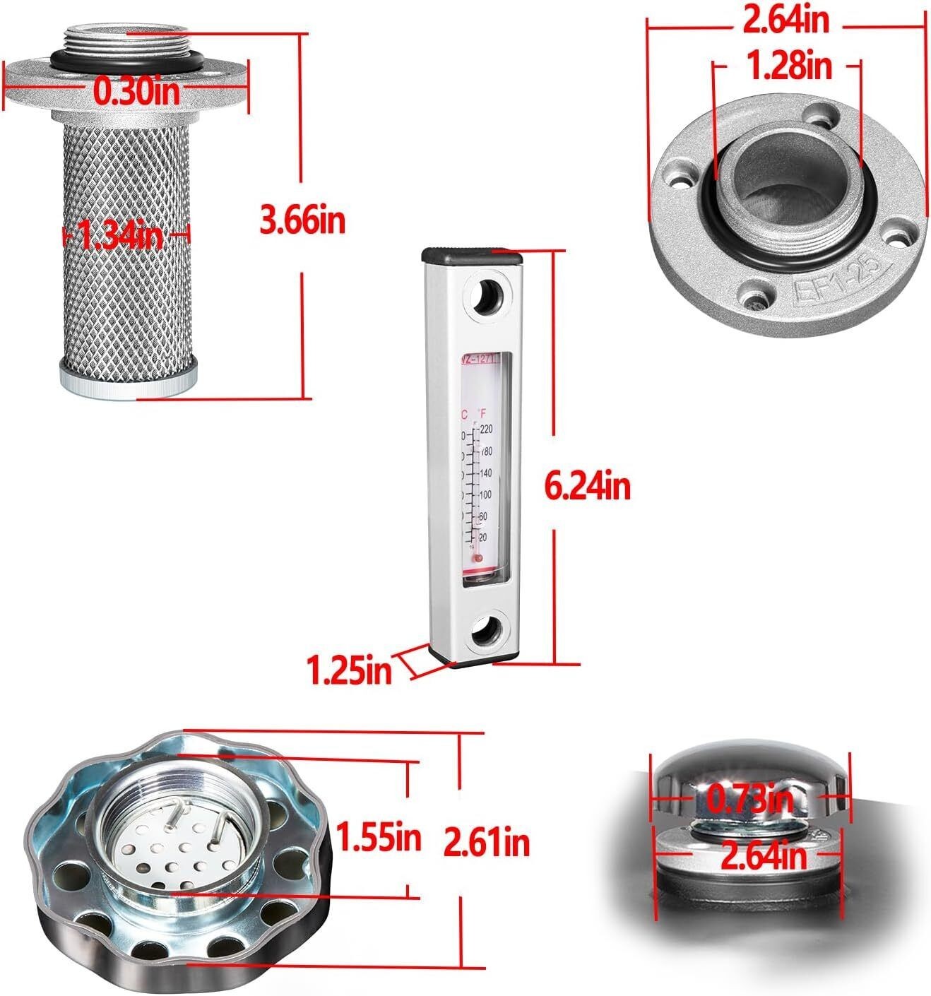 7Gallon Hydraulic Fluid Reservoir Tank 14 Gauge Oil Tank for Hydraulic Machinery