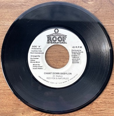 Red Fox & Naturlee Chant Down Babylon 45 Vinyl Roof International RARE