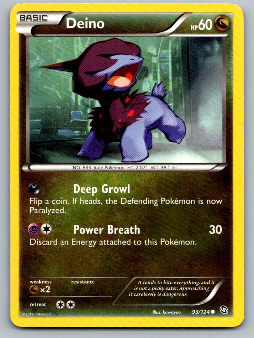 Deino 93/124 Common Dragons Exalted Pokemon Lightly Played