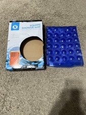 SlipX Solutions 21 in. x 21 in. Square Shower Mat in Blue