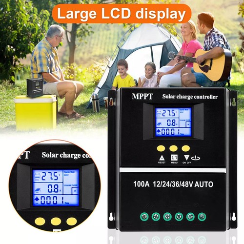 Black 100A MPPT Solar Charge Controller LCD 12V/24V/36V/48V Auto PV Regulador - Picture 2 of 20