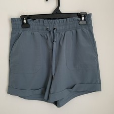 Danskin Womens S Paperbag Shorts Pockets Elastic Tie Waist Activewear Gym Summer