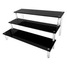 Acrylic Riser Black Shelf 3 Tier Perfume Organizer 12 Inch