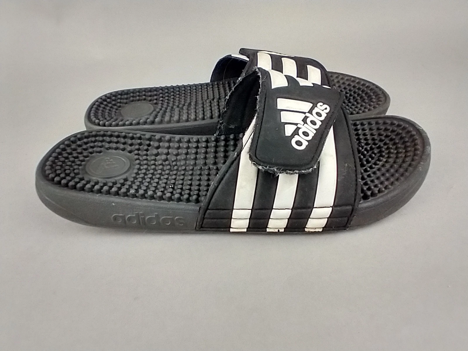 Adidas Adulto Uomo Adissage Sandali Scarpe Slides Nero Bianco F35580 Taglia 7