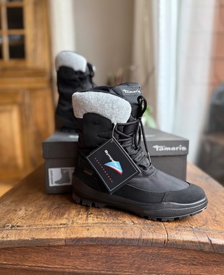 Neu Tamaris Boots schwarz Gr. 38 Winter Stiefel Schnee sympa Tex