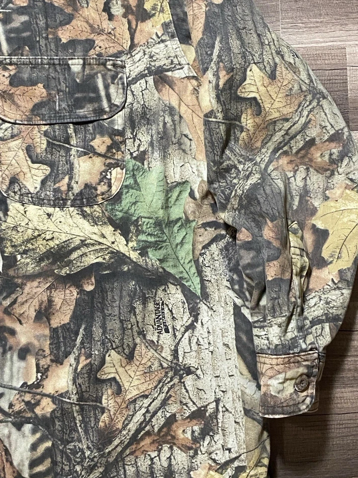 Camo Jacket Duxbak Lightweight Hunting Hooded Button Up Quilted Lining Sz Large - Image 3 of 4