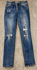 Altar  d State Denim Blue Jeans Women's 26 Dark Wash Distressed Skinny Inseam 28