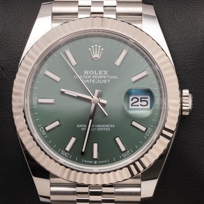 Rolex Datejust Armbanduhr Grün Zifferblatt 41 mm 126334 2026 Neu Box & Papiere