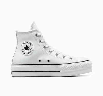 Converse Chuck Taylor All Star Lift Platform Leder In Weiß Alle Größen - Bild 1 von 4