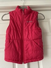 Columbia Girls FLAW Sz S -8 Reversible Puffer Vest Pink Pockets Zip Pockets
