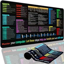 Excel Cheat Sheet Desk Pad Mat 11.8X31.5In - XL Excel Formulas Shotcuts Mouse