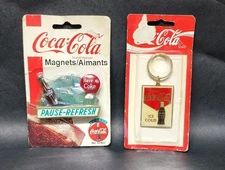 Vintage Coca Cola Magnet & Key Chain In Original Packaging Collectibles 