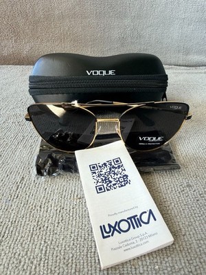 Vogue Eyewear Womens Aviator Sunglasses Gold Black Lenses VO 4130-S  -NEW