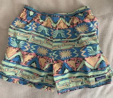 Patagonia Swim Shorts Kids 7-8 Trunks Mesh Lined High Hopes Geo Salamander Logo