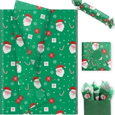 60 Sheets Christmas Tissue Paper, 20 x 14in Xmas Themed Print Gift Wrapping Tiss