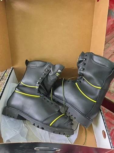 USA Matterhorn Steel Toe Mining Work Boots  Black Leather Gore-Tex 9.5W - NEW