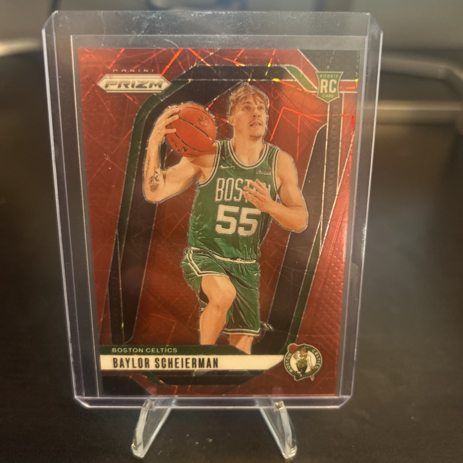 2024-25 Panini Prizm - Baylor Scheierman #236 Red Lazer Prizm /35 (RC)
