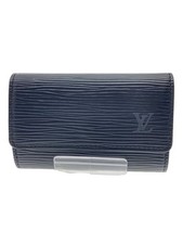 LOUIS VUITTON Multicle 6 Epi Black Leather Black Plain Men's