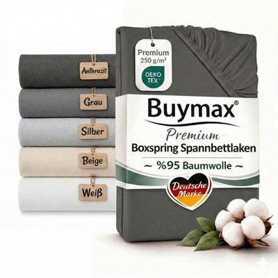 Premium Boxspringbett Spannbettlaken  % 95 Baumwolle % 5 Elastan 250 g/m2-35 cm