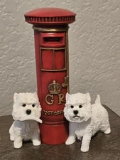 THE LEONARDO COLLECTION 2002 MORNING POST WEST HIGLAND TERRIERS WESTIES FIGURINE