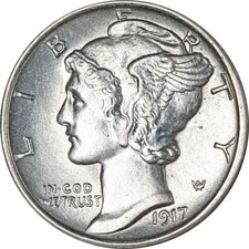 1917-P Mercury Dime