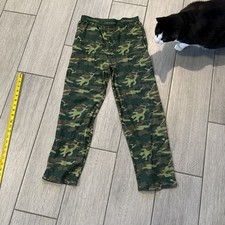 CALVIN KLEIN Elastic Waistband Green/Black Trees Fleece Pajama Pants Youth L