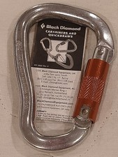 Black Diamond Twistlock 23KN Carabiner Silver/Orange Climbing  Caving