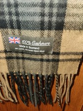 Vintage 100 Cashmere Plaid Scarf Made in Scotland