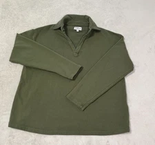 🔥AMERICAN GIANT USA Mens L Olive Green Cotton Pullover Shirt Sweater
