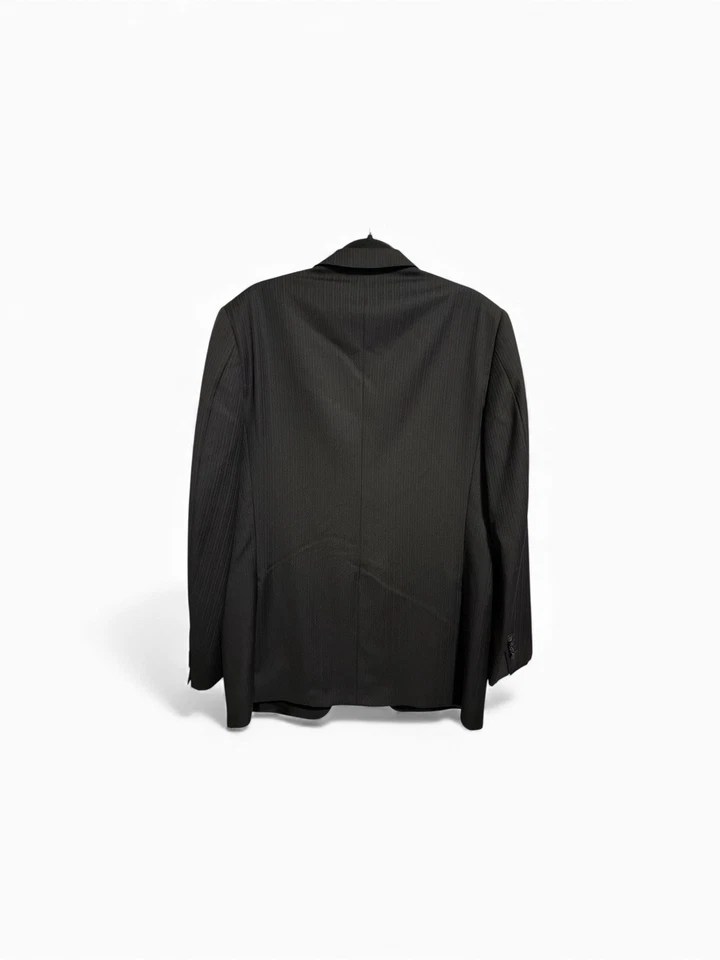 Blazer masculino Ermenegildo Zegna 56L listra de giz lã cashmere Itália jaqueta terno - Imagem 2 de 4