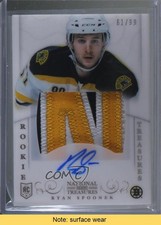 2013-14 Panini National Treasures Rookie 61/99 Ryan Spooner Patch Auto READ 0c3