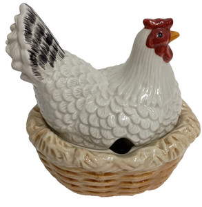 Vintage Sakura By Oneida Hen on Nest Sugar Bowl Ceramic Hand Painted Country