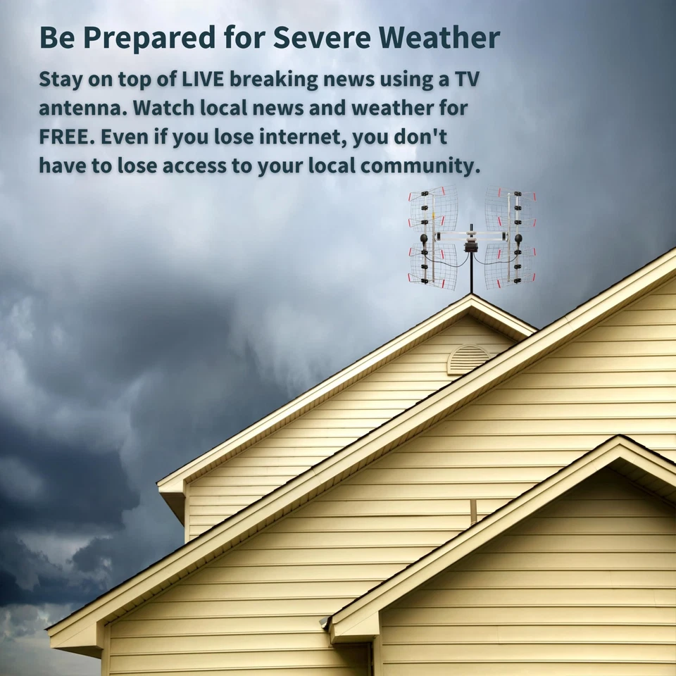 Antena HDTV Exterior 8 Elementos Pajarita UHF, Multidireccional, 70+ Millas de Alcance,... Foto 4 de 4