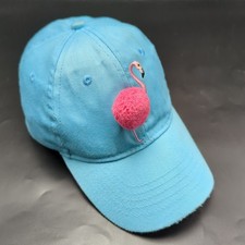 Pink Flamingo hat blue adjustable cap - Child / youth size