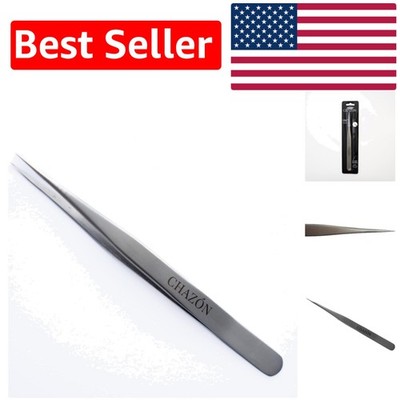 CHAZON Stainless Steel Precision Tweezers - Perfect for Eyebrows & Ingrown Hair