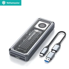 40Gbps M.2 NVMe SSD Enclosure With Cooling Fan Transparent Shell Support 4TB