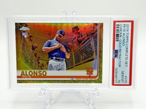 2019 Topps Chrome #475 Pete Alonso RC Gold Refractor Variation SP #04/50 PSA 10!