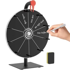 12 Inch 10 Slots Prize Wheel Spinner with Stand, Spinning Wheel for Prizes wi...