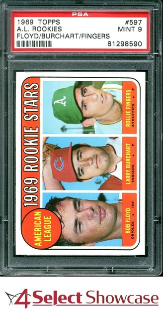 1969 Topps #597 Rollie Fingers RC Athletics Hof PSA 9