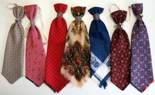 7x Vintage Damen Schal-Krawatte mit Brosche Halstuch Clip-On Tie (#251)