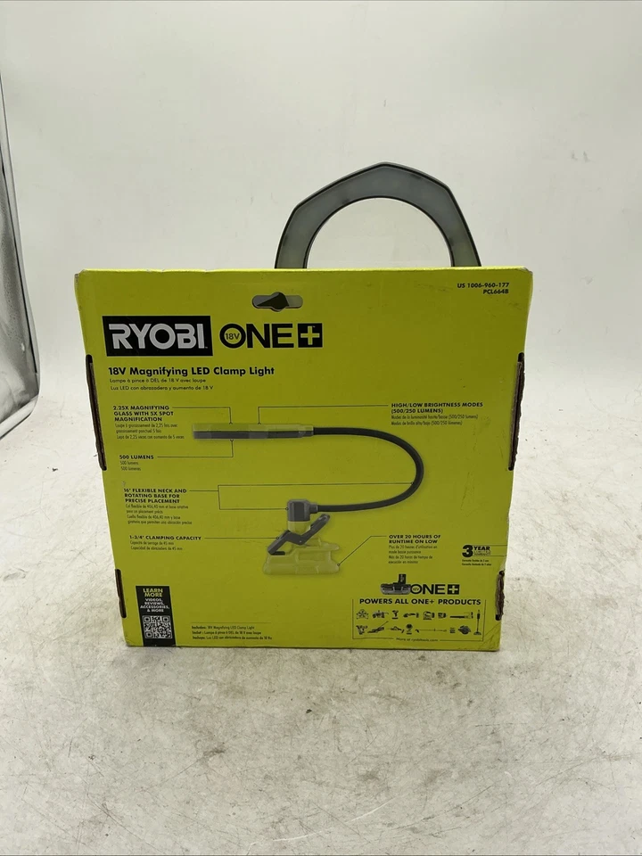 RYOBI PCL664B 18V ONE+ Magnifying Clamp Light - Image 3 of 4