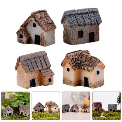  8 Pcs Gartendekorationen Übertöpfe Mini -Hausfiguren Wohnkulturskulpturen