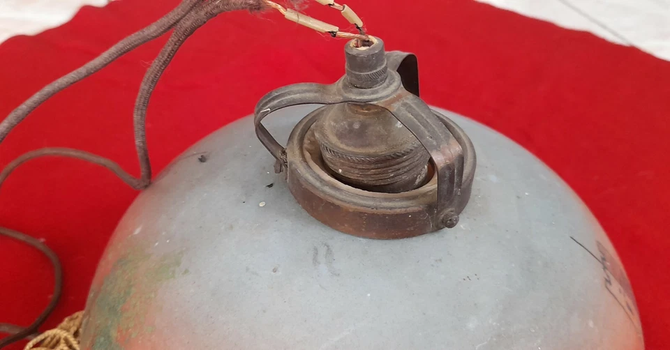 Ancien lustre/abat jour-monte et baisse, signé - Photo 4/4